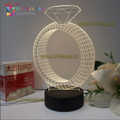 3D Лампа - Обручальное кольцо
