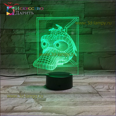 3D Лампа - Голова Утки