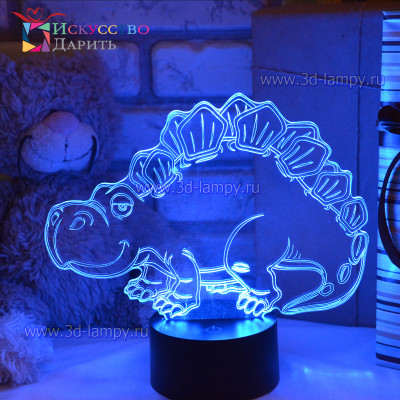 3D Лампа - Милый Стегозавр