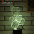 3D Лампа - Мишка с сердцем
