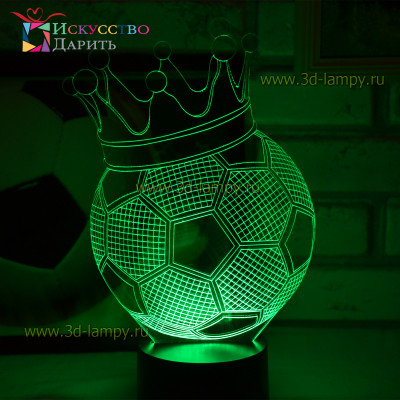 3D Лампа - Мяч с короной