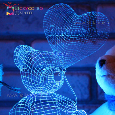 3D Лампа - Индивидуальный дизайн (Мишка Виктория)