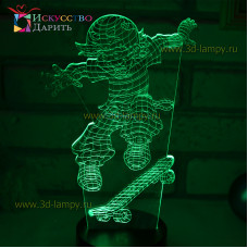 3D Лампа - Индивидуальный дизайн (Скейтбордист)