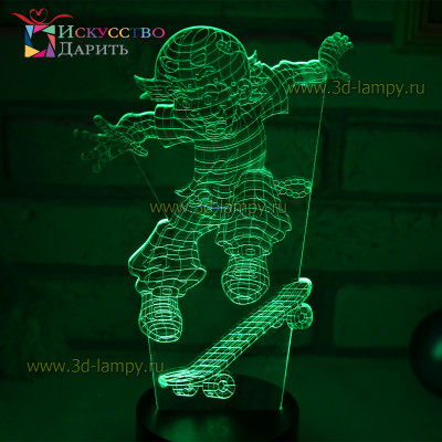 3D Лампа - Индивидуальный дизайн (Скейтбордист)